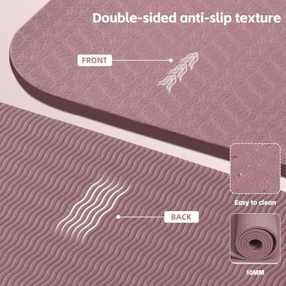 Large 76"x40"x0.4" Yoga Mat - color: Dull Pink