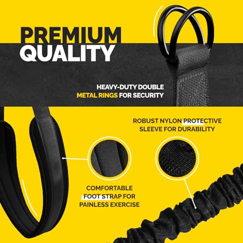 Pull Up Assistance Bands Set with 4 Levels, Adjustable Strap and Foot Rest | 50–200 lb stackable pull-up assistance, nylon-sleeved bands, adjustable support, reduced snap-back risk - color: Black