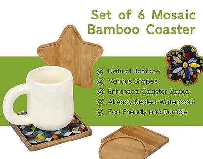 6pcs Wooden Mosaic Base, Various Shapes Substrates for Mosaic Crafts DIY Mosaic Tiles Coaster Base…
