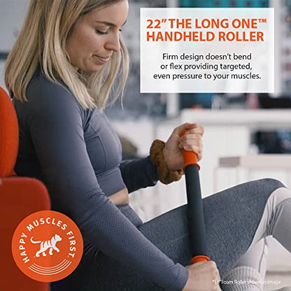 Tiger Tail 22in Massage Stick Portable Roller, Handheld, Deep Tissue Foam Roller, Body Massage and Myofascial Release Tool for Legs, Neck, Calves, Thighs, Shins & Back, The Long One 22, Made in USA - size: 22 Inch The Long One