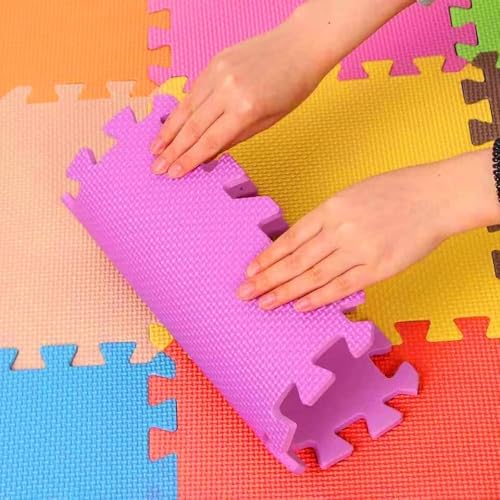Gym Mats Colorful 20 pcs Floor Mats with Edge Pieces, High-Density EVA Foam Anti-Fatigue Mat