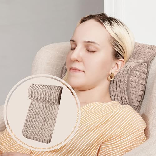 WdFour Headrest Memory Pillow, Support Cushions for Neck, Back or Foot for Sofas, Recliners, Office Chairs, Massage Chairs for Neck Pain Relief and Cervical Support(Khaki, 13" Wx2.7 D). - color: Khaki, size: 13"Wx2.7"D