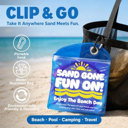Sand Remover for Beach Towels - Soft Quick Clean Mitt for Kids & Adults | Removes Sand in Seconds,Gentle on Skin,Reusable & Washable,Beach Vacation Essential,Perfect for Beach, Pool & Camping - color: Green Leaves