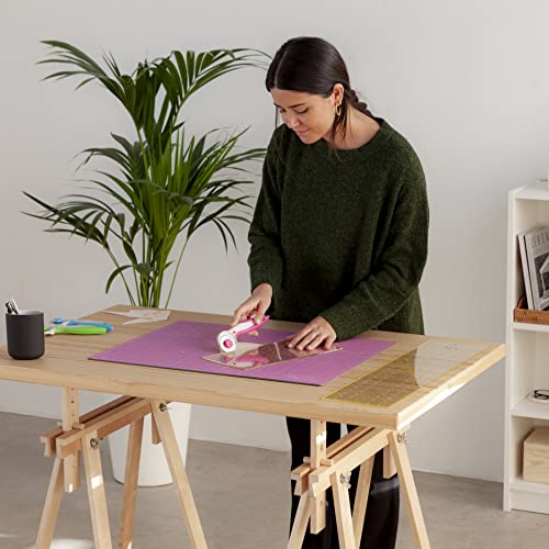 Elan Cutting Mat A2 Pink & Purple, Self Healing Cutting Mat 18x24 Inch, 5-Ply Craft Board Pink, Hobby Board for Crafts 18x24 Inch - style: 24 x 18"