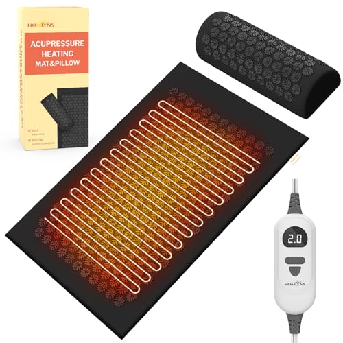 HOMLYNS Heated Acupressure Mat, 6 Heat Levels, 2-Hour Auto-Off