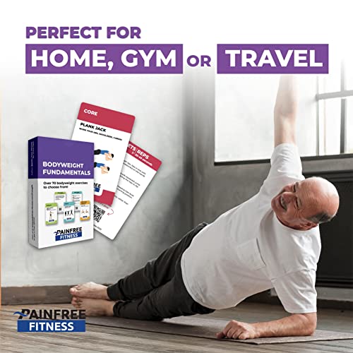 65 Bodyweight Workout Cards Deck 3x5'', Beginner to Intermediate