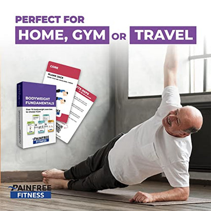 65 Bodyweight Workout Cards Deck 3x5'', Beginner to Intermediate