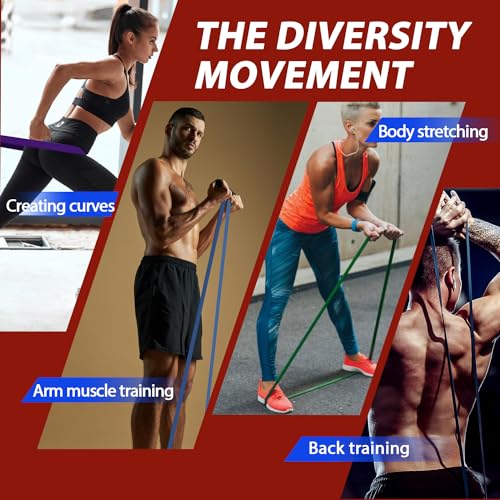 LEEKEY 5-Level Pull Up Assistance Bands Full-Body Training | Resistance Bands with Grip、Door Anchor Physical Therapy Home Gym Workouts Strength Bands for Senior/Adults - style: 5-125LBS CANDY