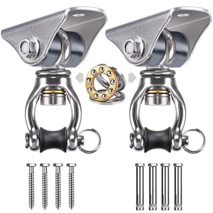 SELEWARE Silent Swing Hanger Heavy Duty Bearing Swing Hooks 2 Pack - color: C: 360° Bearing Swing Hanger ( 2 Pack )