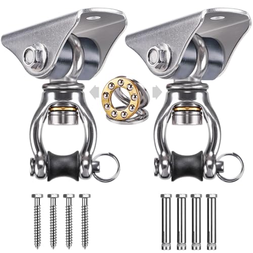 SELEWARE Silent Swing Hanger Heavy Duty Bearing Swing Hooks 2 Pack - color: C: 360° Bearing Swing Hanger ( 2 Pack )