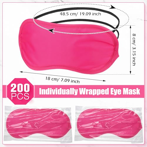 Tarpop 200 Pcs Eye Masks Adjustable Sleeping Mask, Rose Red - color: Rose Red