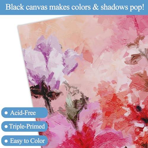 24PCS Black Canvas for Painting 5x7 Inch Canvases Panels Cotton Canvas Boards Stretched Canvases for Painting, Drawing & Art Supplies - size: 5x7 Inch