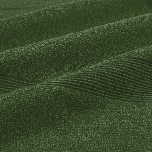 Belizzi Home 8 Piece Towel Set 100% Ring Spun Cotton, 2 Bath Towels 27x54, 2 Hand Towels 16x28 and 4 Washcloths 13x13 - Ultra Soft Highly Absorbent Machine Washable Hotel Spa Quality - Olive Green - color: Olive Green, size: 8 Piece Towel Set