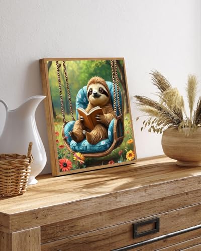 TCDZMYGS Paint by Numbers Kit for Adults Beginner-Sloth,10x10 inch | Paint by Number for Beginner,Adult Paint by Number,HD Color Canvas,DIY Tool Kits,Stress Relief Craft,Great Gift,With Frame - color: paint by number-sloth-1203