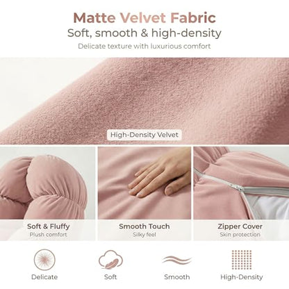 Pat. Pend. Full Body Pillow for Adults, 59 Inch, Soft Pastel Pink - color: Soft Pastel Pink, size: 59" x 7.87"