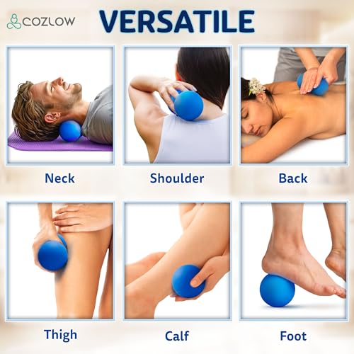 COZLOW Peanut Massage Ball - Deep Tissue Therapy, Pain Relief - Cobalt Blue - color: Cobalt Blue