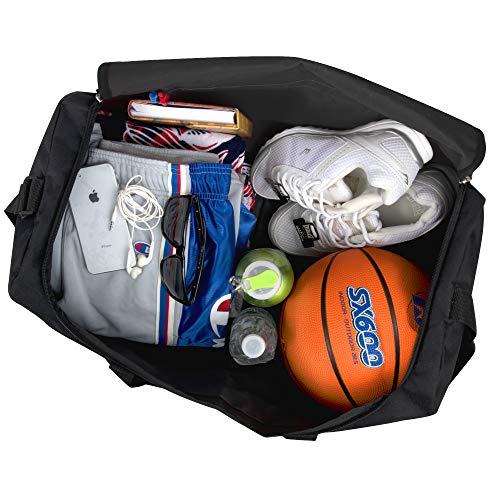 40 Liter, 22 Inch Reflective Duffle Bag with Shoulder Strap for Men, Women, Travel - color: Black