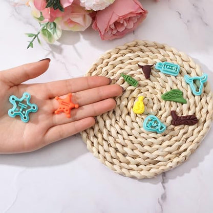 ORIGACH 12 Pcs Western Cowboy Clay Cutters Set | West Cowboy Polymer Clay Cutter for Earring Making Cowboy Hats Clothes Boots Revolvers Clay Cutters for Jewelry Making - style: Western Cowboy