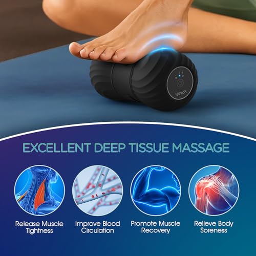 VOYOR-HEALTH Vibrating Peanut Massage Ball, Electric Deep Tissue Roller - color: Black