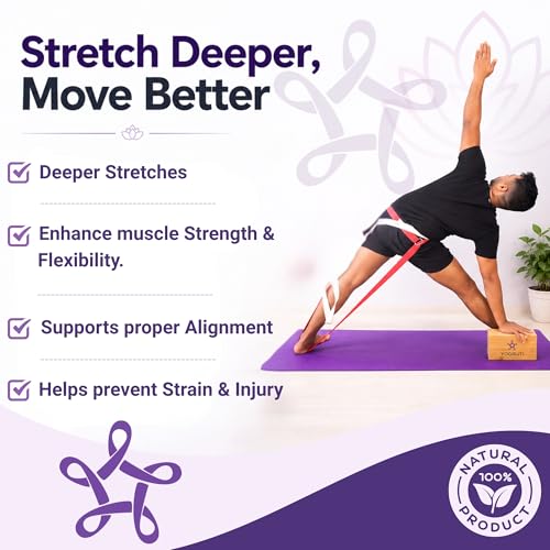 Yogikuti Double Buckle Yoga Strap - Adjustable Stretching Strap for Enhanced Flexibility in Yoga, Pilates, and Physical Therapy, Available in Various Colors and Lengths for All Fitness Levels - color: Purple