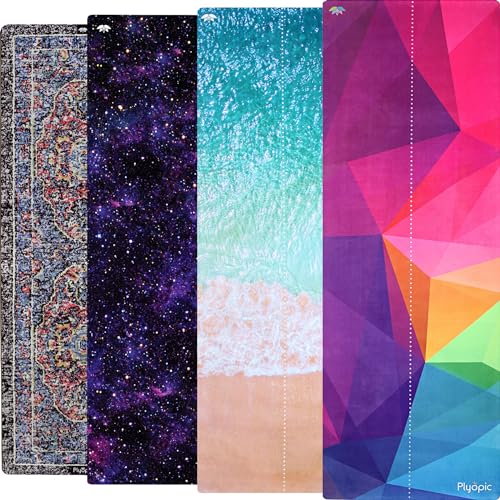 Plyopic All In One Yoga Mat | Luxury Sweat-Grip Mat/Towel Combo | Ideal for Yoga, Hot Yoga, Bikram, Pilates, Workout & Exercise | Eco-Friendly Natural Rubber - color: Nebulous