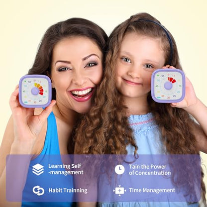 Potty Training Timer- Replace Potty Watch for Toddler Girls Boys, 60-Minute Countdown Viaul Timer with Ring Vibration Reminder for Kids Cultivate The Sense of Time Get to Know Time - color: Purple01