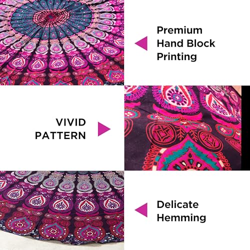 raajsee purple Tapestry- Best Mandala Wall Hanging- Mandala Tapestry For Bedroom Aesthetic-Size Medium (52x60 Inches / 132x152 Cms) - color: Purple, size: 60"L x 52"W