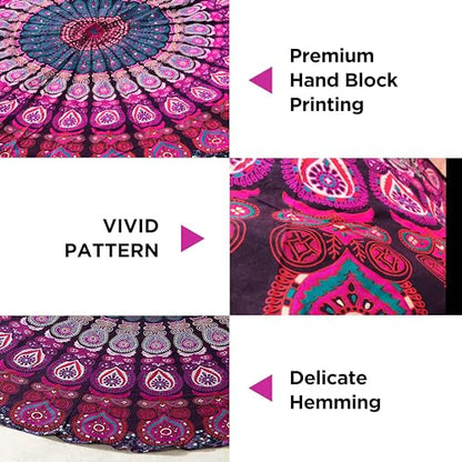 raajsee purple Tapestry- Best Mandala Wall Hanging- Mandala Tapestry For Bedroom Aesthetic-Size Medium (52x60 Inches / 132x152 Cms) - color: Purple, size: 60"L x 52"W