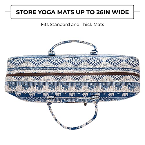 Mount Adams Yoga Mat Bag, 26"x8"x8", Fits Mats up to 74"x26"x6mm | Yoga Bag for Exercise Mat, Straps, and Blocks - Gym Duffle Bag for Sports, Workout, Training, and Fitness - color: Majestic