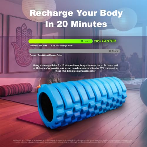 321 STRONG Patented 3-Zone Massage Roller, Medium Density for Exercise - color: Aurora