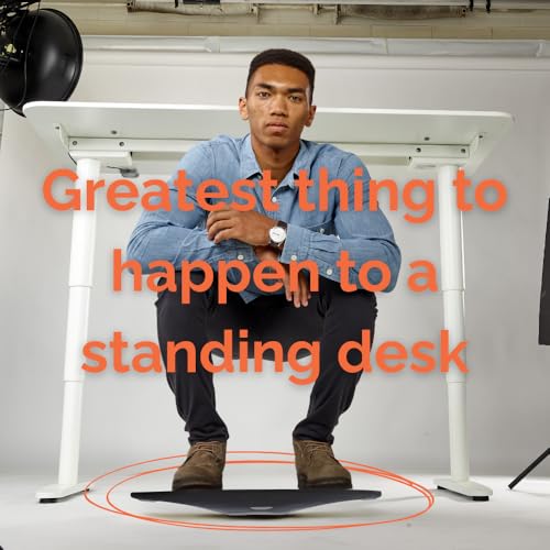 FluidStance Adult Balance Board for Standing Desk - Anti Fatigue USA Made 360 Degree Rocker Wobble Board as Exercise Equipment to Increase Focus & Movement - Sustainable Anti-Slip Plane Standing Board - color: Storm