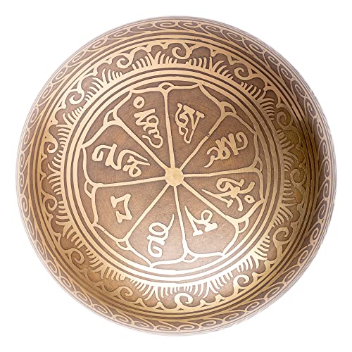 Tibetan Singing Bowl Set - Easy To Play Authentic Handcrafted For Meditation Sound Bowl Chakra Yoga Healing 4 Inches By Himalayan Bazaar (Gold & Green) - color: Gold - Green