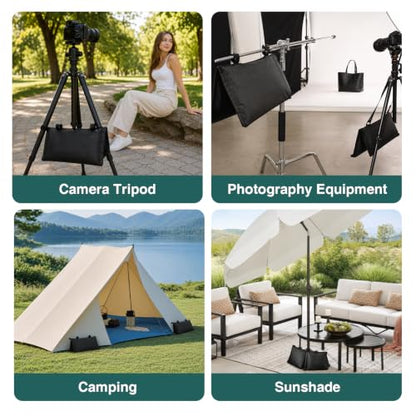 4 Pack Sand Bags for Weight Bags, Heavy Duty Sandbags for Light Stand Photography Tripod Video Equipment, Canopy, Umbrella Base, Backdrop Stand, Camping, Fishing Chair