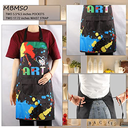 MBMSO Painting Artist Apron with Pockets Artist Painter Gifts Art Lover Gift for Art Teacher Student Painter Apron Waterproof - color: Love Art Apron-black
