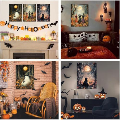 3 Pack Diamond Painting Kits for Adults Halloween Diamond Art for Adult | Full Round Drill Paint by Diamond, Halloween Diamond Painting Gem Art, Arts and Crafts for Adults Beginners 12x16 Inch - color: 3 Pack-Halloween