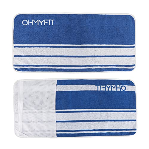 Smart Fitness Towel With Zippered Pocket - Gym Accessory for Men & Women - Multifunctional Quick Dry Sweat Towel for Workout, Yoga, Tennis, Sports & More (Blue, Pack of 1) - style: Blue