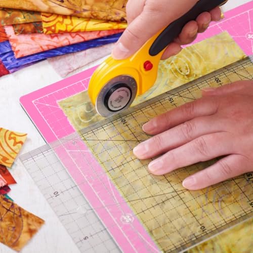 18"x12" Self Healing Cutting Mat, Sewing Mat for Crafts, Double Sided 5-Ply Table Cutting Board for Fabric Quilting Leather Modeling Hobby Project, Pink - color: Pink, size: 17.7"L x 11.8"W