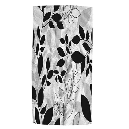 Pehede Leaf Hand Towel Repeat Black and White Tree Leaves Soft Guest Face Bath Towel Bathroom Decorations Thin Kitchen Tea Dish Towels 15 x 30 inch - color: Leaf