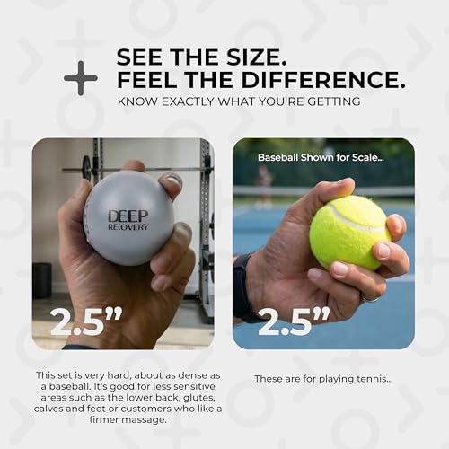 Deep Recovery Yoga Deep Tissue Massage Ball Set, Firm Density – 2.9-Inch Myofascial Release Balls for Feet, Back, Neck, Legs & Arms – Trigger Point & Mobility Therapy (2-Pack) - style: Firm