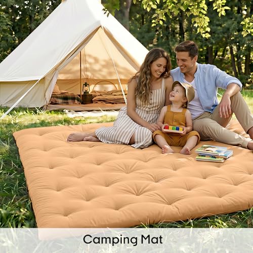 ZonLi Japanese Floor Mattress, 100% Cotton Cover Foldable Futon Mattress - color: Burro, size: Twin(75"L x 39"W x 2.5"Th)