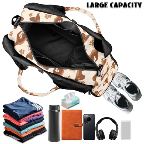 Yoga Gym Bag with Removable Adjustable Shoulder Strap, Shoe Compartment & Top Yoga Mat Holder 17.72x8.66x9.84in - color: Creative Yoga Dog Footprint Print