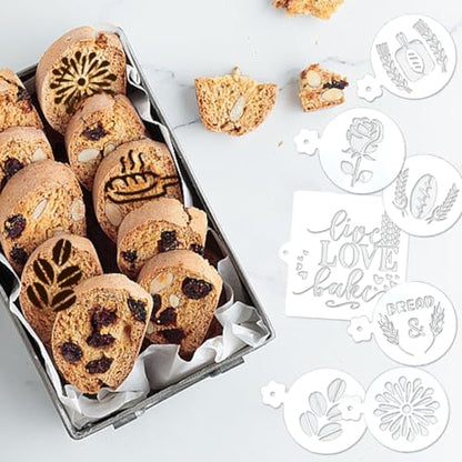24PCS Bread Stencils for Sourdough, Bread Stencils for Baking Supplies, Cakes Cookies Pie Template Making Accessories 24 Style(5.9 Inch, 3.9 Inch) - color: 24 Style Modern White
