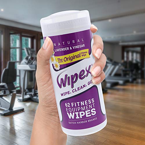 Wipex Original Natural Fitness Equipment Wipes - EWG Verified- Plant-Based Lint Free Cloth - Gym Wipes for Equipment, Yoga Mat, Peloton, Lavender and Vinegar, 50 Count (Pack of 3) - size: 50 Count (Pack of 3)
