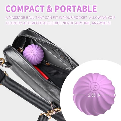 2.3" Mini Vibrating Massage Ball, 10-Speed Vibrating Foam Roller, Lacrosse Ball Massage Ball Therapy for Relieving Muscle Tension & Soreness, Vibrating Massage Roller for Plantar Fasciitis(Purple) - color: Purple