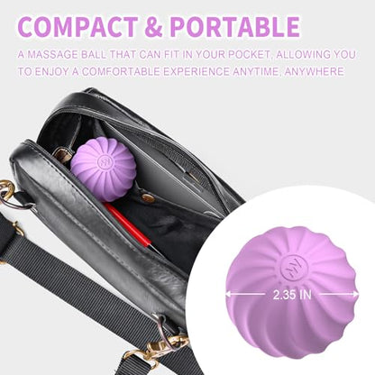 2.3" Mini Vibrating Massage Ball, 10-Speed Vibrating Foam Roller, Lacrosse Ball Massage Ball Therapy for Relieving Muscle Tension & Soreness, Vibrating Massage Roller for Plantar Fasciitis(Purple) - color: Purple