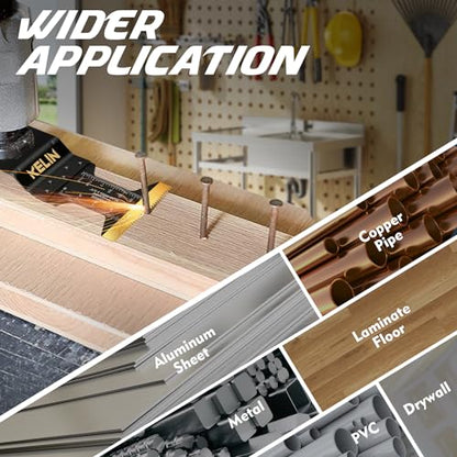 KELIN 64pcs Titanium Oscillating Tool Blades, Universal Multitool Blades | Oscillating Saw Blade for Hard Wood, Metal,Nails, Laminate Flooring, Multi Tool Blades Kits for Dewalt Bosch Milwaukee Ryobi - size: 64 PCS