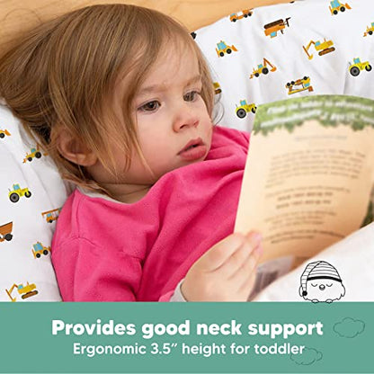 Toddler Pillow with Pillowcase 13x18 My Little Dreamy Pillow (Construction) - color: Construction