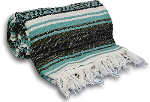 YogaAccessories Traditional Mexican Yoga Blanket - color: Light Green