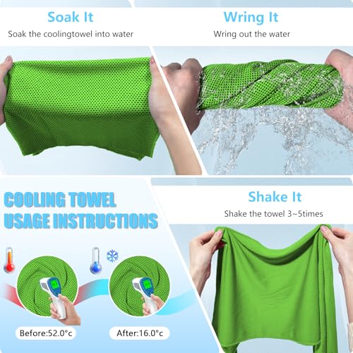 4 Pack Cooling Towels, Soft Breathable Cooling Towels for Neck and Face | Microfiber, Gym, Men, Women, Waterproof Bag, Carabiner, Yoga, Golf, Hiking, Running, athletes, gift, Royal Blue, Green - color: Royal Blue/Green/Pink/Black
