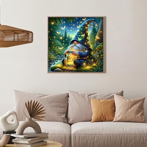 Camocin Diamond Art Kits for Adults, Gnome Diamond Painting | Gem Art, Diamond Dot, 5D Full Round Drill, Firefly Garden Wall Decor, DIY Craft Gift, 14x14 Inch - color: LBDP1P23